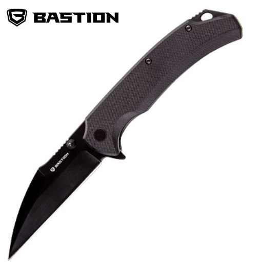 Bastion Talon Flipper Folding Knife, D2 Black, G10 Black, BSTN2391